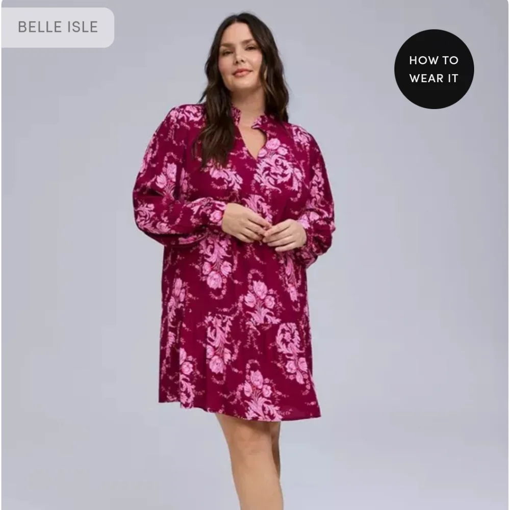 Belle Isle Ruffle Collar Drop Waist Dress By Torrid Size 4X BNWT - Picture 3 of 8
